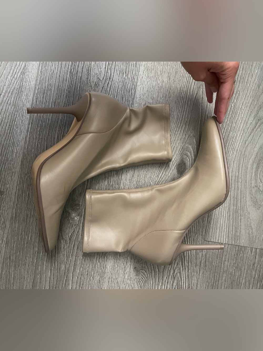 Zara taupe heeled boots, size 10